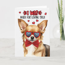 Blonde Chihuahua Made for Love You Valentine