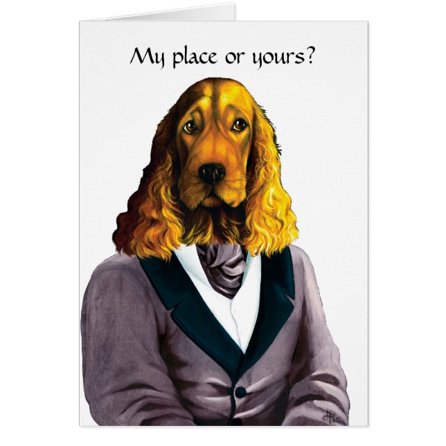 Blonde Cocker spaniel-Karte Englisch-DR181 (Vorne)