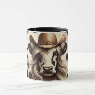 Blonde Country Cow Girl Funny Tasse