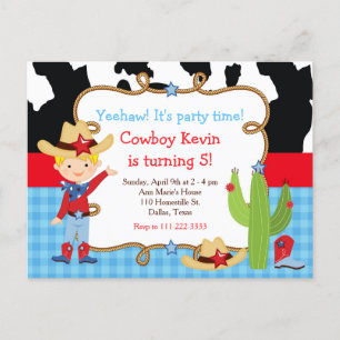 Blonde Cowboy Western Geburtstagsparty Postkarte