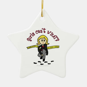 Blonde CSI Girl Keramik Ornament