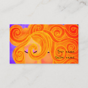 Blonde Curls Hair Stylist Business Card Visitenkarte