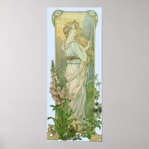 Blonde Dame im Weiß Poster