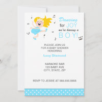 Blonde Dancing Freude blauer, moderne Babydusche