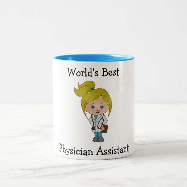 Blonde, der beste Medizinassistent der Welt Zweifarbige Tasse (Mittel)