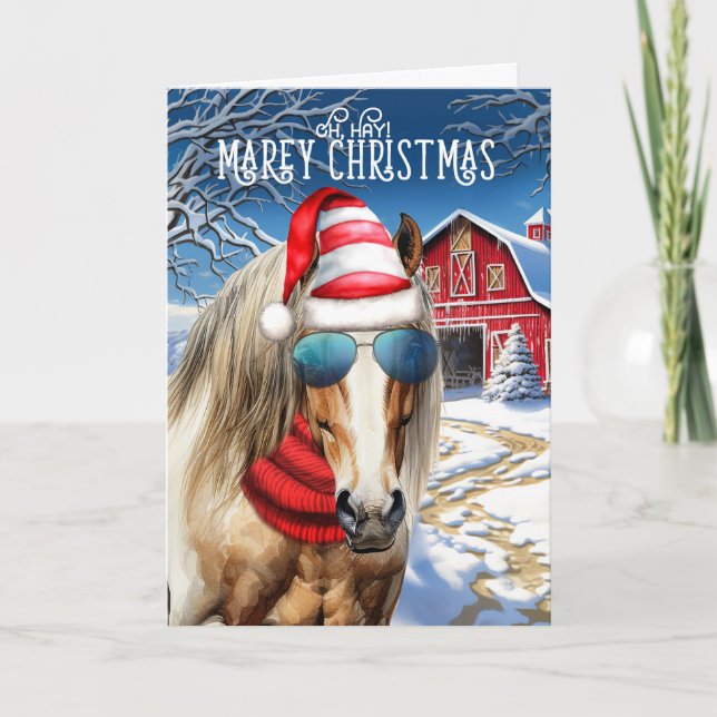 Blonde Draft Horse Funny MAREy Weihnachten (Vorderseite)