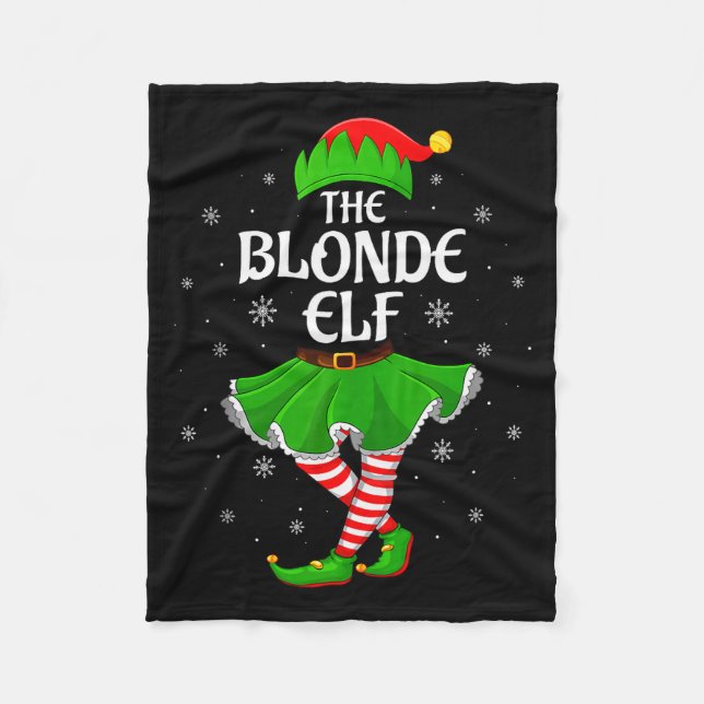 Blonde Elf Christmas Family Girls Women Elf Squad  Fleecedecke (Vorderseite)