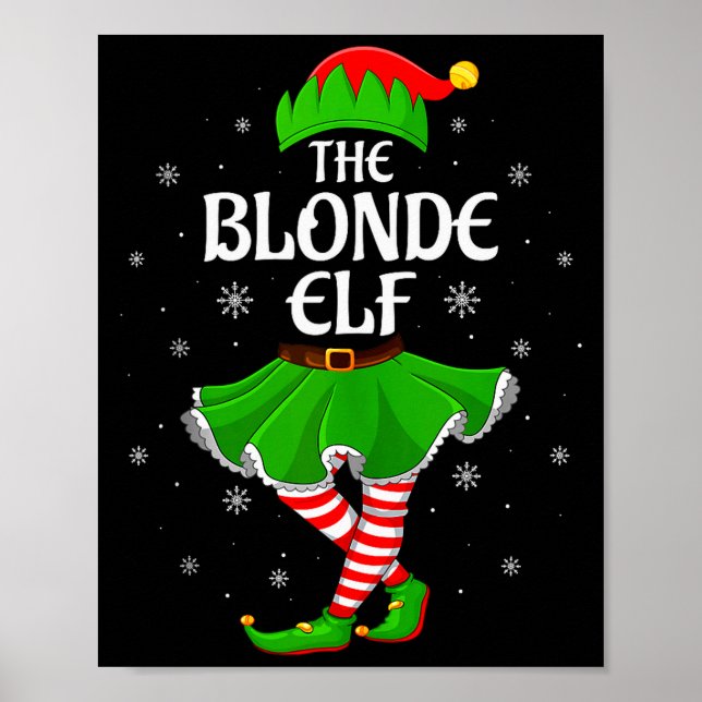 Blonde Elf Christmas Family Girls Women Elf Squad  Poster (Vorne)