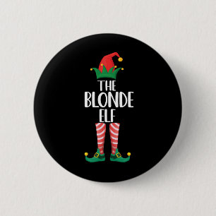 Blonde Elf Matching Familienweihnachtself Button