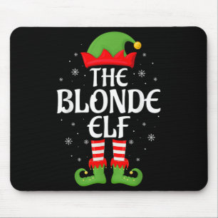 Blonde Elf Xmas Family Matching Elf Squad Christma Mousepad