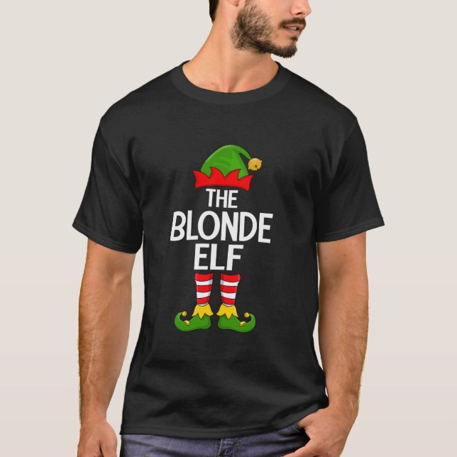 Blonde Elf Xmas Matching Family Elf Squad Christma T-Shirt (Vorderseite)