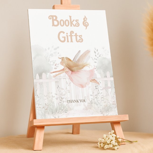 Blonde Fairy Baby Showbücher für Baby Table Sign Poster (Von Creator hochgeladen)