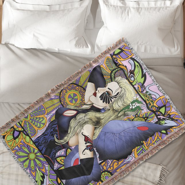 Blonde Fairy Floral Lila Decke (Von Creator hochgeladen)