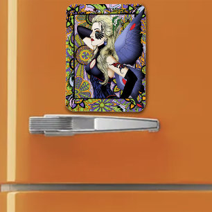 Blonde Fairy Floral Lila Magnet