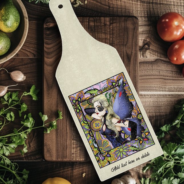 Blonde Fairy Floral Lila Schneidebrett (Von Creator hochgeladen)