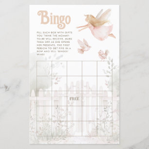 Blonde Fairy Girl Baby Shooting Bingo Sheet