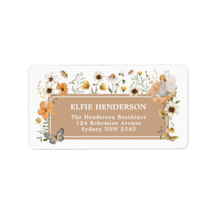 Blonde Fairy Wildblume Garden Rücksendeadresse Adressaufkleber