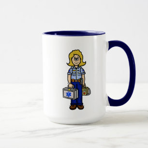 Blonde Female EMS Worker Personalisiert Name Tasse
