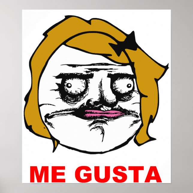 Blonde Female Me Gusta Comic Rage Face Meme Poster (Vorne)