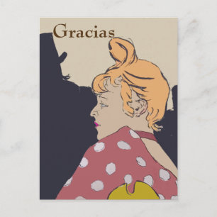 Blonde Frau, Gracias, Text ändern Postkarte