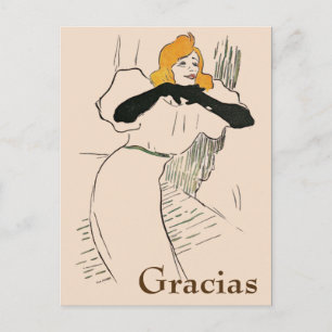 Blonde Frau, Gracias, Text ändern Postkarte