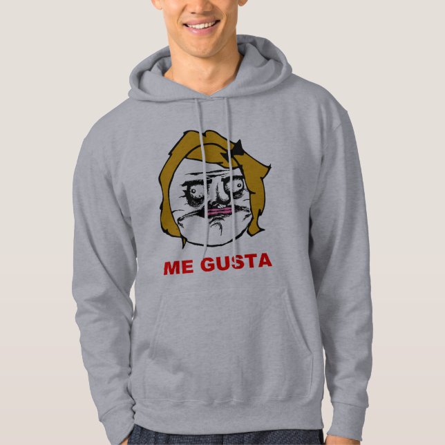 Blonde Frau ich Gusta Comic-Raserei-Gesicht Meme Hoodie (Vorderseite)