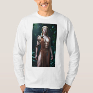 Blonde Frau mit Schlange im Dschungel Sweatshirt T-Shirt