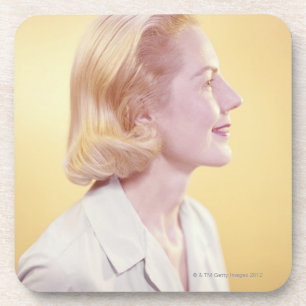 Blonde Frau Untersetzer