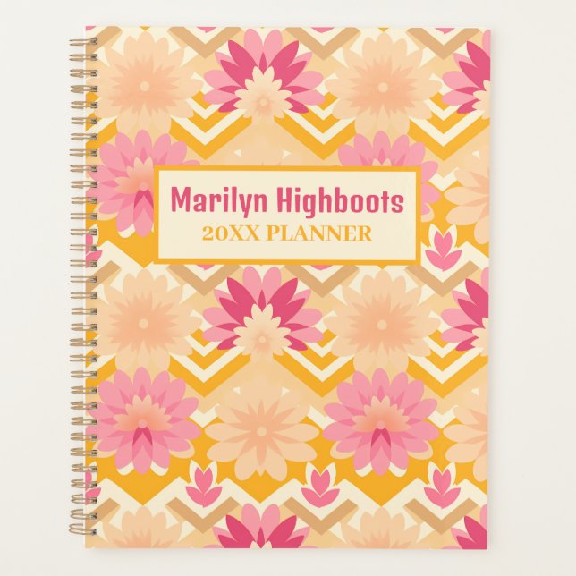 Blonde Gelb, Rosa und Beige Blütenblätter Planer (Vorderseite)