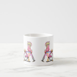 Blonde Girl and Pink Bike Espresso Cup Espressotasse