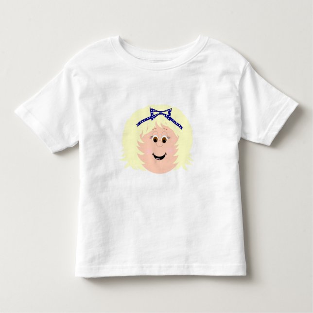 Blonde Girl Fun Faces and Graphics Kleinkind T-shirt (Vorderseite)