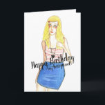 Blonde Girl Happy Birthday Best Friend Karte<br><div class="desc">Herzlichen Glückwunsch zum Geburtstag,  meine beste Freundin blonde Girl Kunstwerk Standard Gruß 5" x 7" Karte.</div>