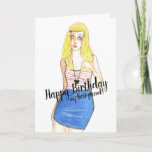 Blonde Girl Happy Birthday Best Friend Karte<br><div class="desc">Herzlichen Glückwunsch zum Geburtstag,  meine beste Freundin blonde Girl Kunstwerk Standard Gruß 5" x 7" Karte.</div>