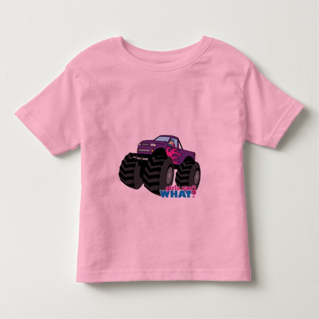 Blonde Girl Lila Monster Truck Kleinkind T-shirt (Vorderseite)