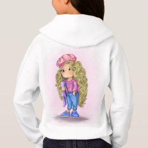 Blonde Girl mit Bunny Toy Hoodie