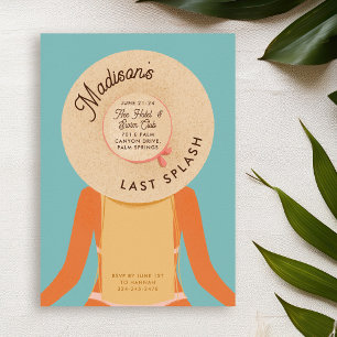 Blonde Girl Palm Springs Bachelorette Pool Party Einladung