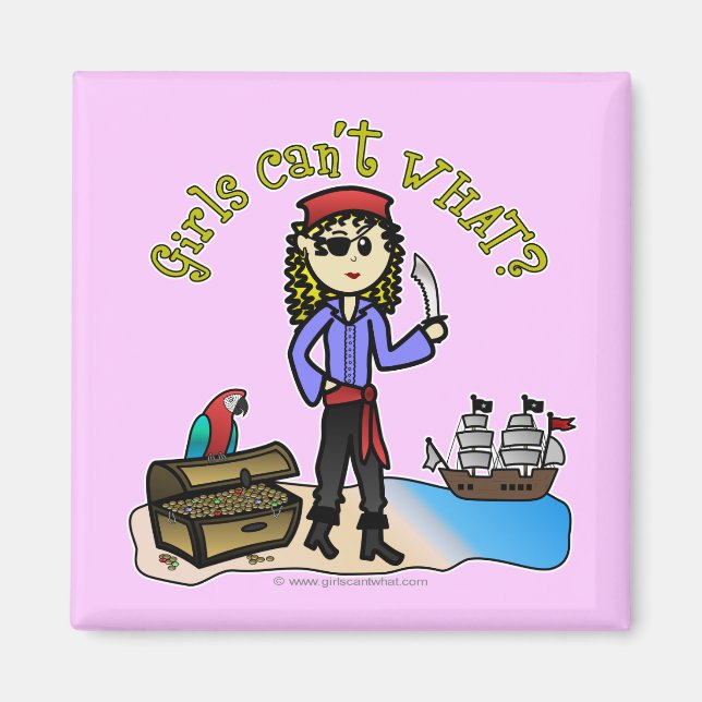 Blonde Girl Pirate Magnet (Vorne)