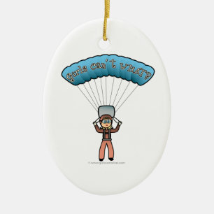 Blonde Girl Sky Diver Keramikornament