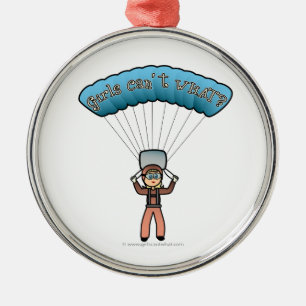 Blonde Girl Sky Diver Silbernes Ornament