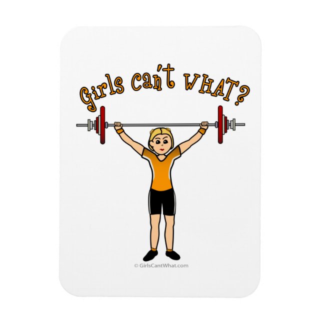 Blonde Girl Weightlift Magnet (Vertikal)