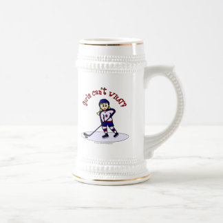 Blonde Girls Hockey-Spieler Bierglas