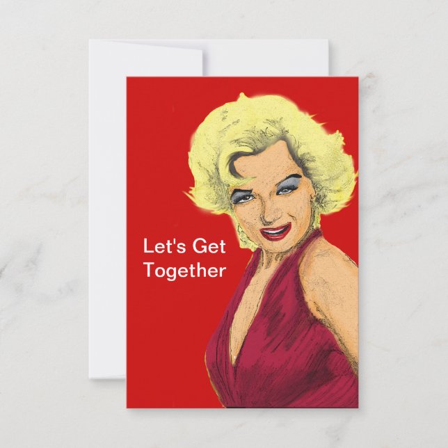 Blonde Glamour Girl Einladung (Vorderseite)