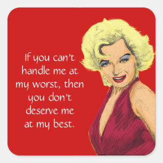 Blonde Glamour Girl Quadratischer Aufkleber