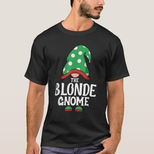 Blonde Gnome Matching Christmas Family Pajama Funn T-Shirt (Vorderseite)