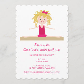 Blonde Gymnast | Birthday Invite Einladung