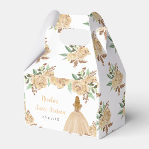 Blonde-Haar Prinzessin Peach Floral Sweet Sixteen Geschenkschachtel
