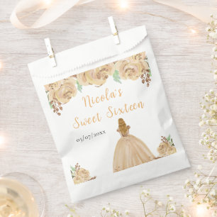 Blonde Haar Prinzessin Peach Floral Sweet Sixteen  Geschenktütchen