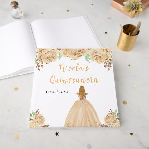 Blonde-Haar Prinzessin Peach Quinceanera Gästebuch
