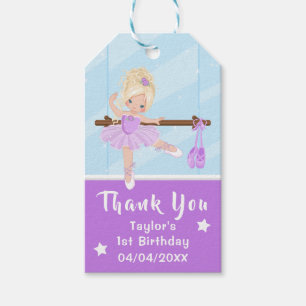 Blonde Haare Ballerina Lila Geburtstag Danke Gi Geschenkanhänger