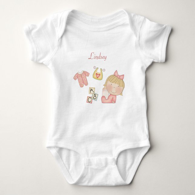Blonde Hair Baby Girl - ABCs Baby Strampler (Vorderseite)